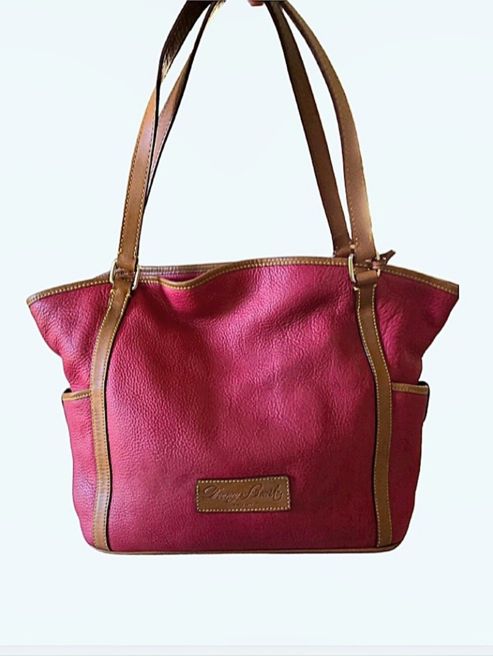 Dooney & Bourke Florentine Leather Kristen Tote Large Red Orange Shoulder Bag